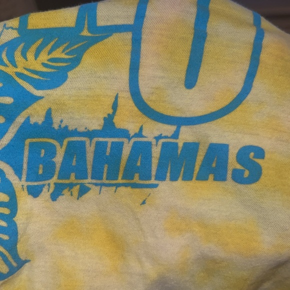 Nassau Bahamas yellow & turquoise blue souvenir shortsleeve women’s tee shirt L - Picture 5 of 7